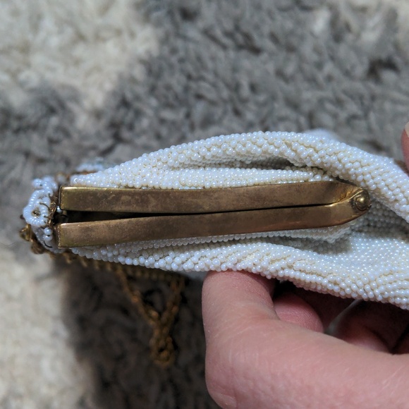 VTG Vintage French beaded bag, floral print - Picture 14 of 17